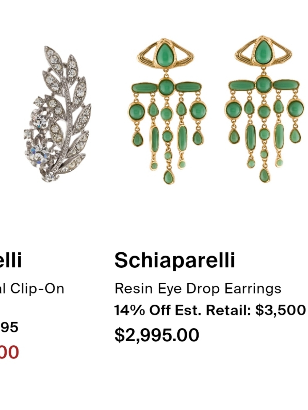 🌹Schiaparelli Green  eyes earrings - Picture 12 of 12